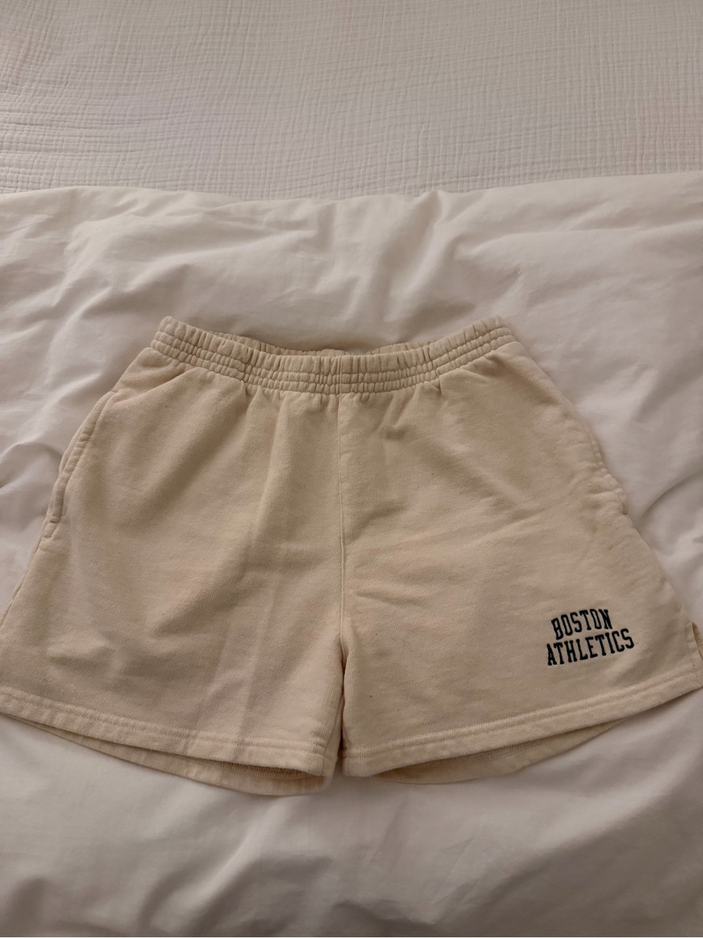 Brandy Melville Cream Boston Athletics Athletic Shorts